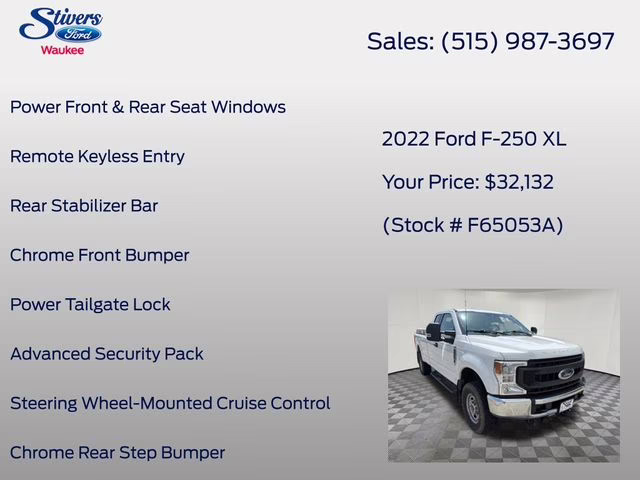 2022 Oxford White Ford Super Duty F-250 SRW XL 4X4 Truck