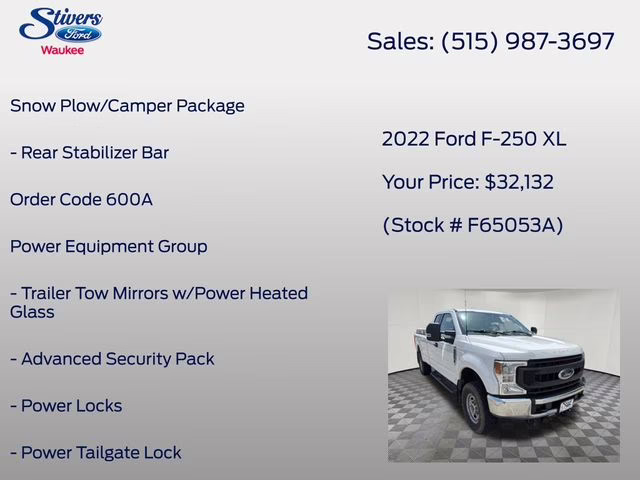 2022 Oxford White Ford Super Duty F-250 SRW XL 4X4 Truck