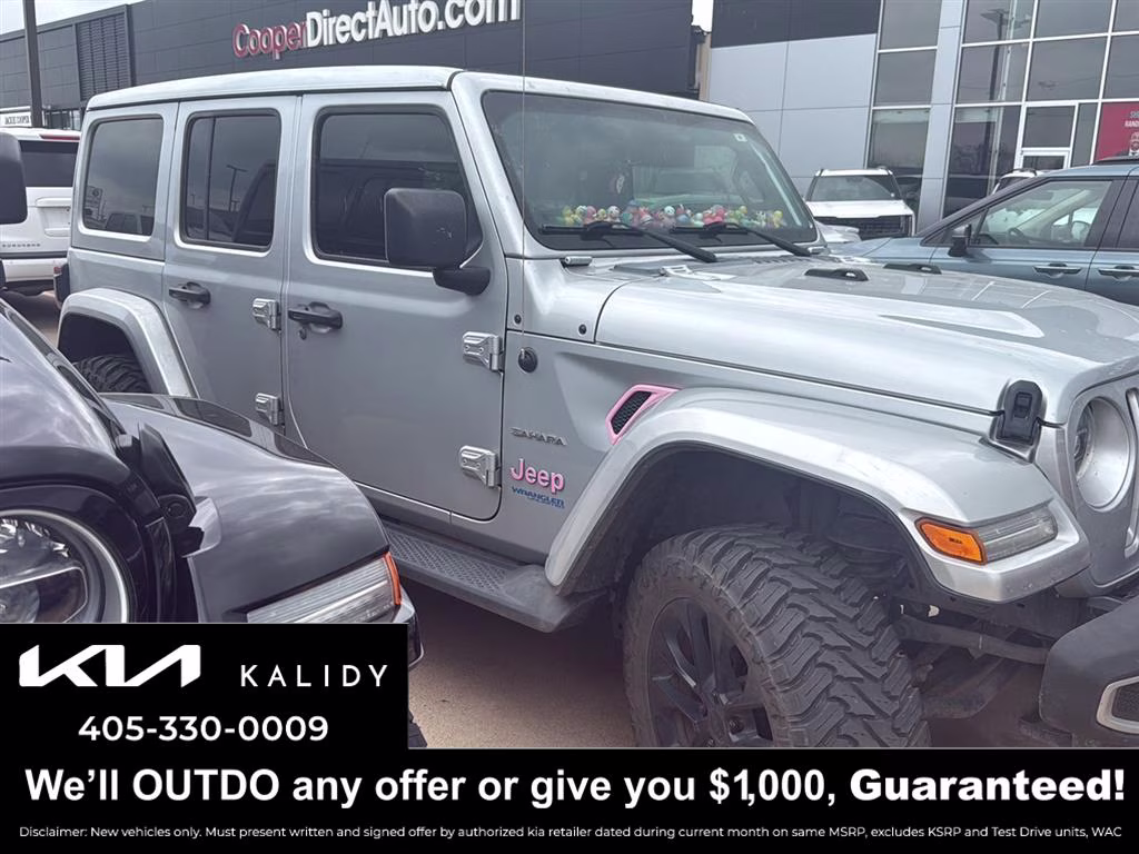 2022 Silver Zynith Clearcoat Jeep Wrangler 4xe Unlimited Sahara 4X4 SUV