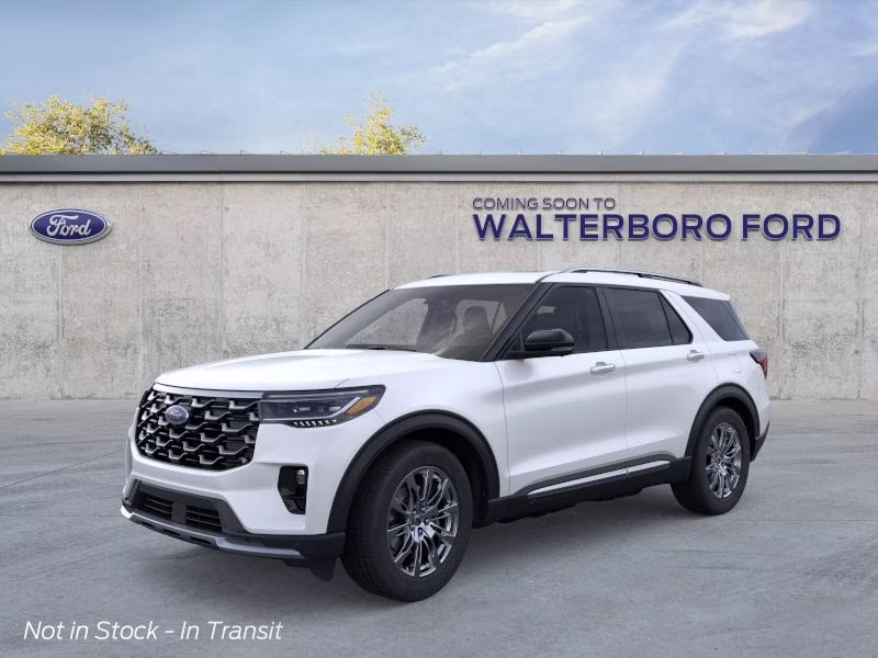 2026 Star White Metallic Tri-Coat Ford Explorer Platinum RWD SUV