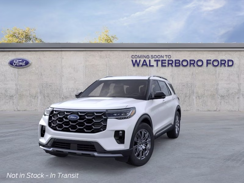 2026 Star White Metallic Tri-Coat Ford Explorer Platinum RWD SUV