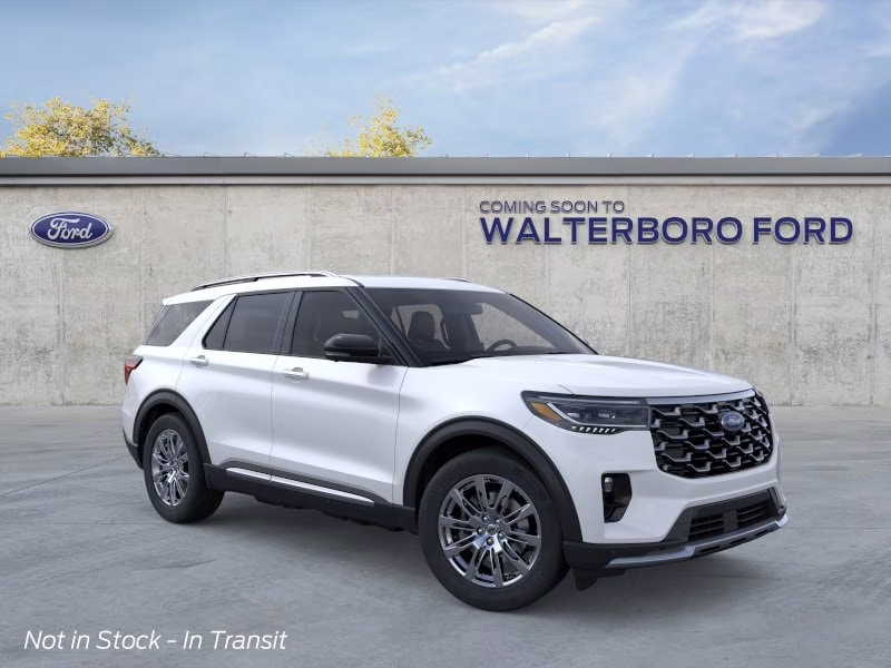 2026 Star White Metallic Tri-Coat Ford Explorer Platinum RWD SUV