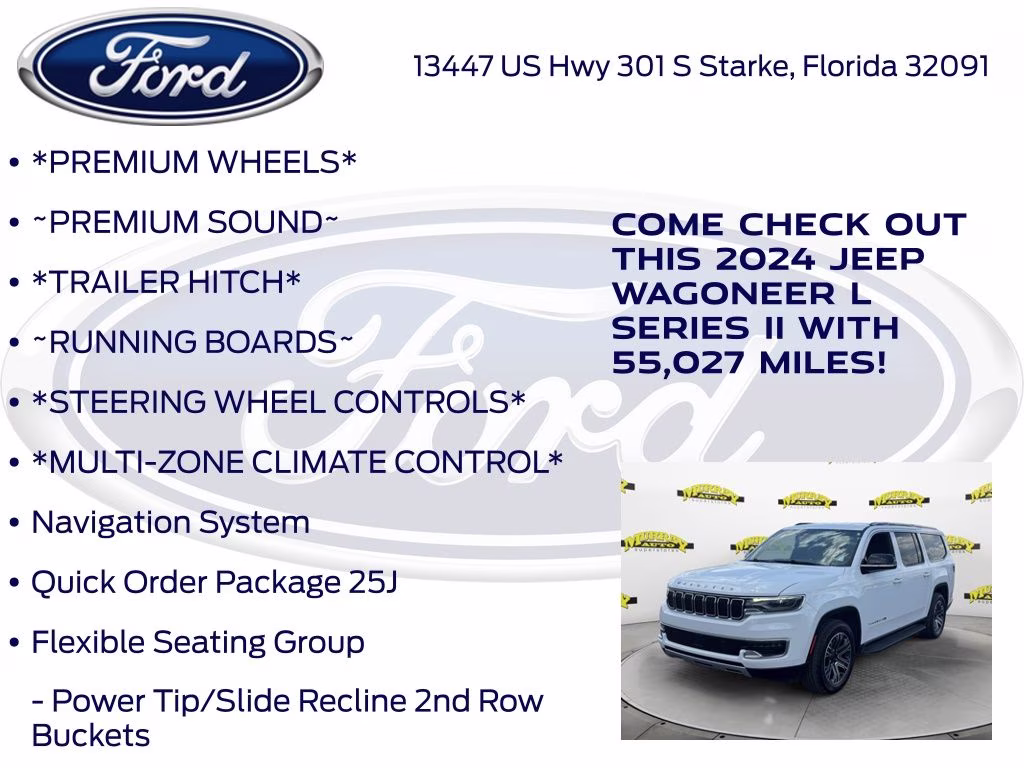 2024 Bright White Clearcoat Jeep Wagoneer L Series II RWD SUV