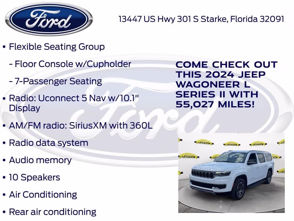 2024 Bright White Clearcoat Jeep Wagoneer L Series II RWD SUV