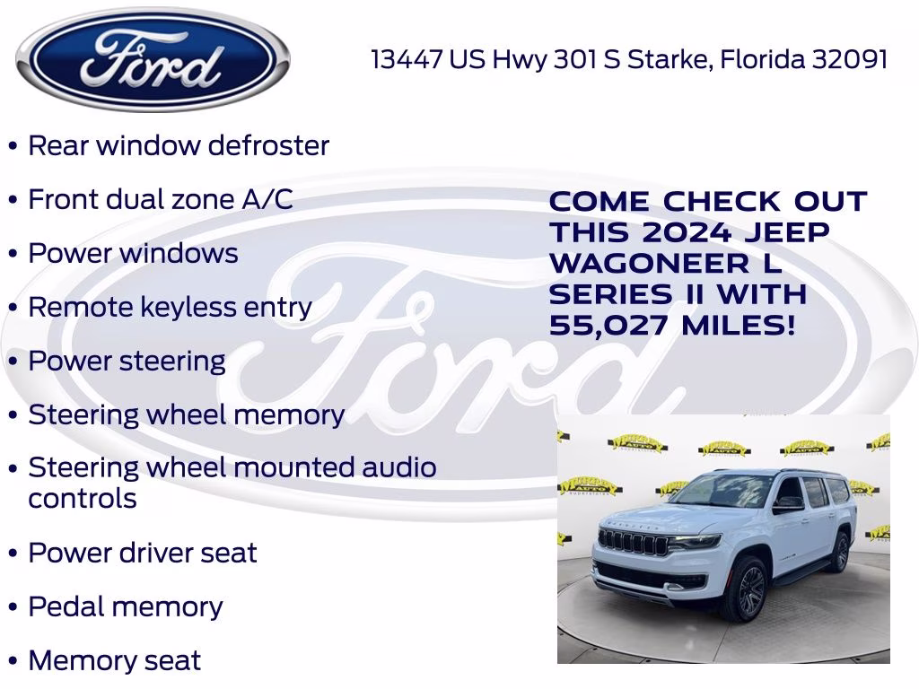 2024 Bright White Clearcoat Jeep Wagoneer L Series II RWD SUV
