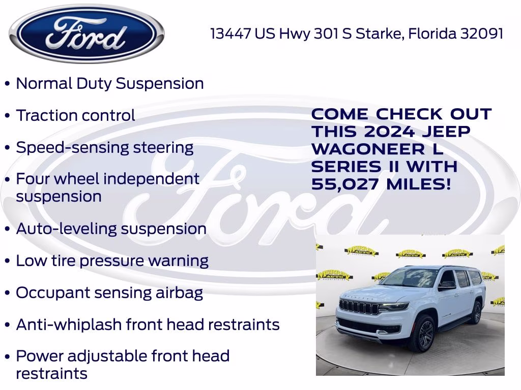2024 Bright White Clearcoat Jeep Wagoneer L Series II RWD SUV