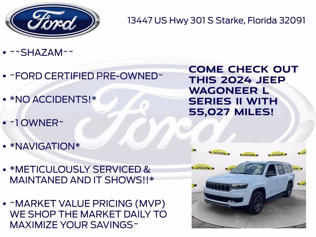 2024 Bright White Clearcoat Jeep Wagoneer L Series II RWD SUV