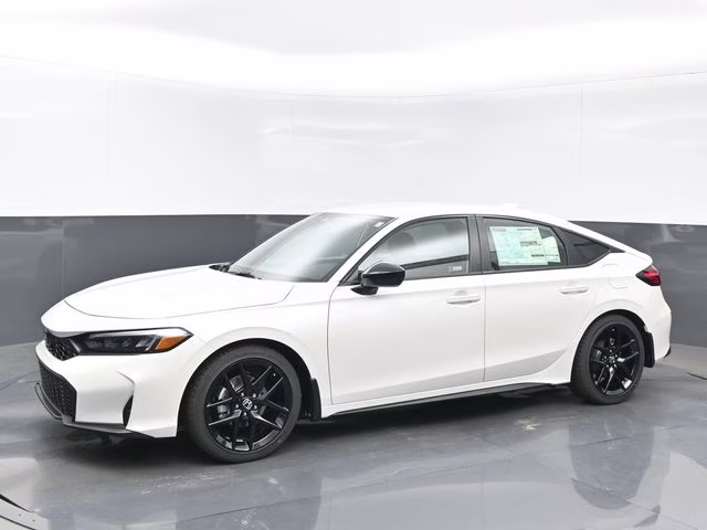2026 Platinum White Pearl Honda Civic Sport FWD Hatchback