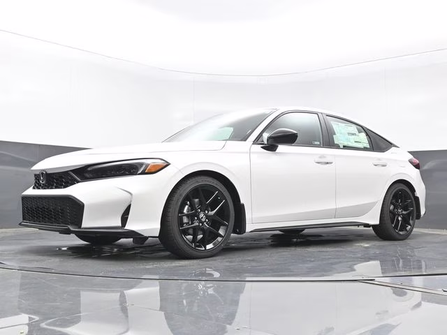 2026 Platinum White Pearl Honda Civic Sport FWD Hatchback