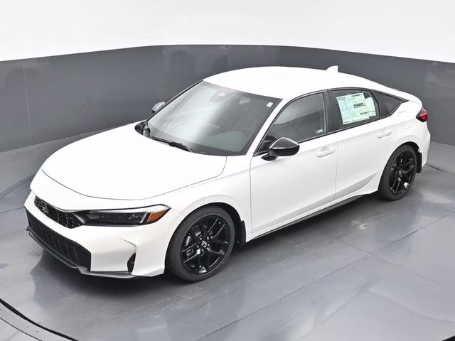 2026 Platinum White Pearl Honda Civic Sport FWD Hatchback