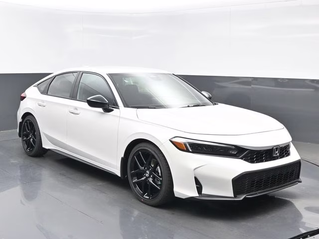 2026 Platinum White Pearl Honda Civic Sport FWD Hatchback