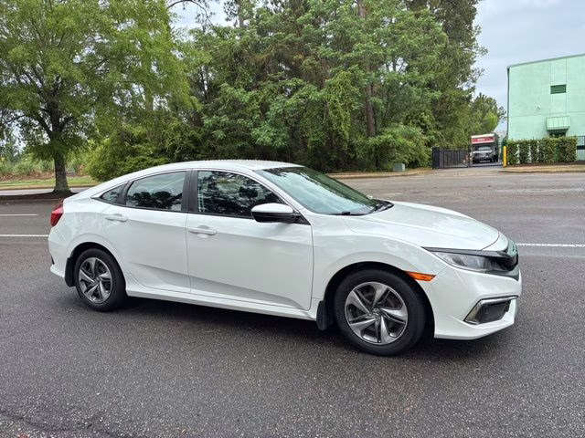 2019 White Honda Civic LX FWD Sedan