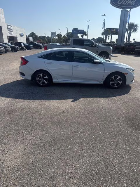 2019 White Honda Civic LX FWD Sedan