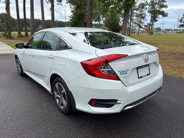 2019 White Honda Civic LX FWD Sedan
