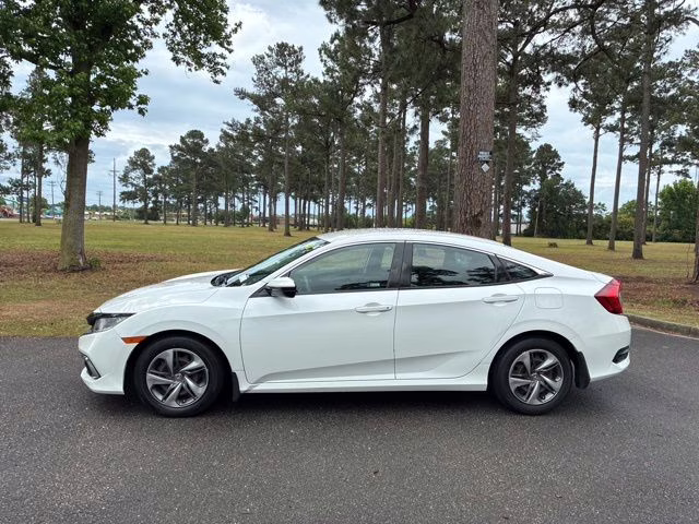 2019 White Honda Civic LX FWD Sedan