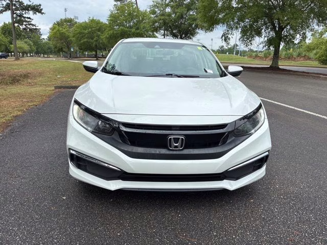 2019 White Honda Civic LX FWD Sedan