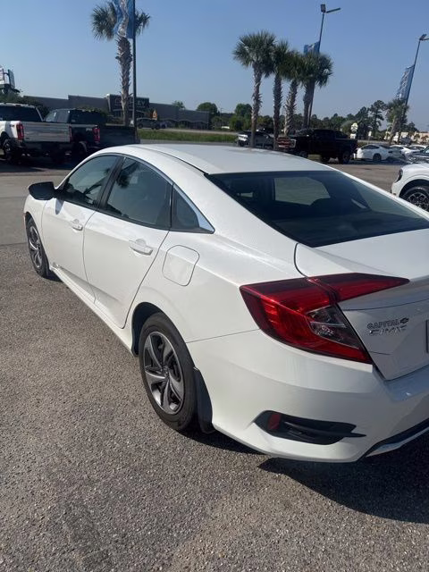 2019 White Honda Civic LX FWD Sedan