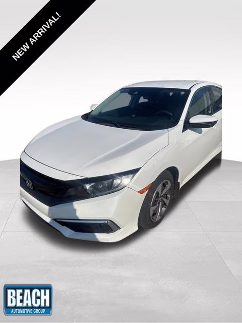 2019 White Honda Civic LX FWD Sedan