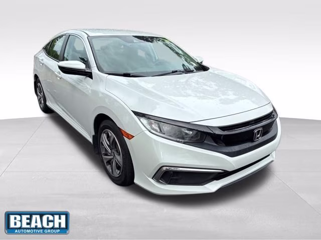 2019 White Honda Civic LX FWD Sedan