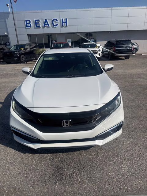 2019 White Honda Civic LX FWD Sedan
