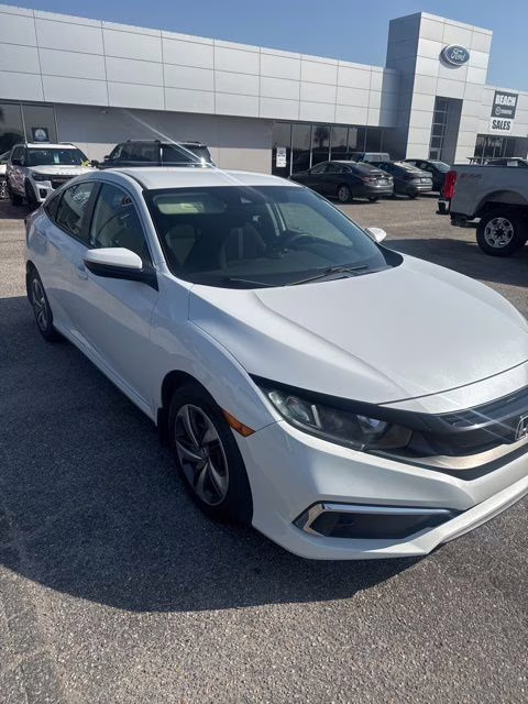 2019 White Honda Civic LX FWD Sedan