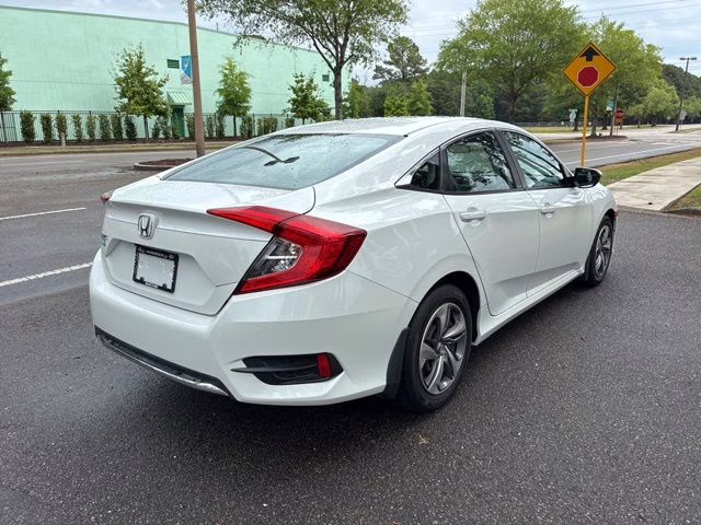 2019 White Honda Civic LX FWD Sedan