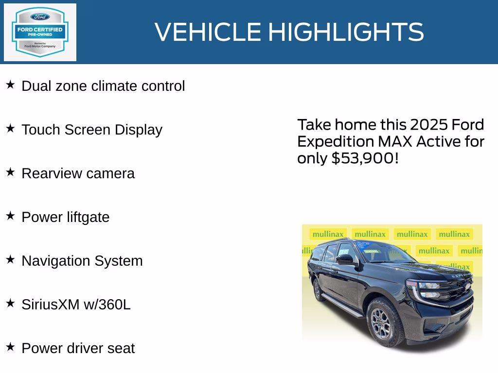 2025 Agate Black Metallic Ford Expedition Max Active RWD SUV