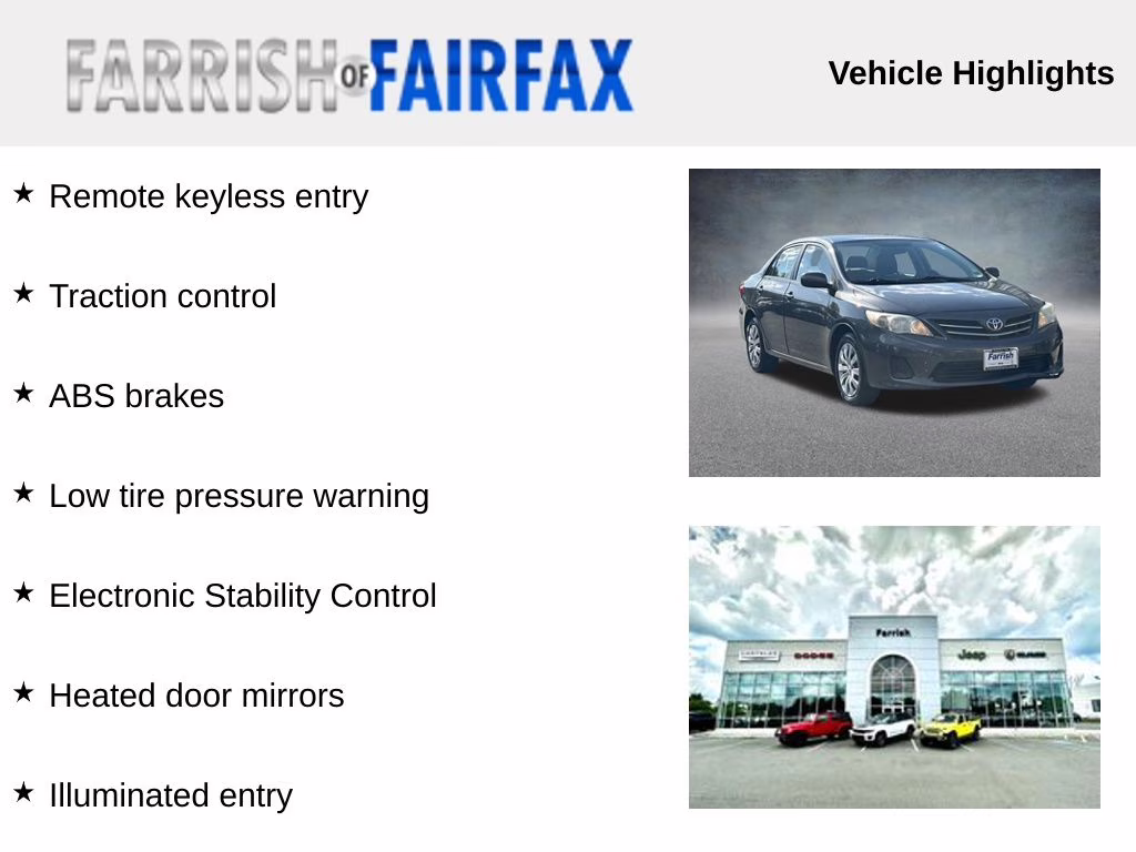 2013 Magnetic Gray Metallic Toyota Corolla LE FWD Sedan