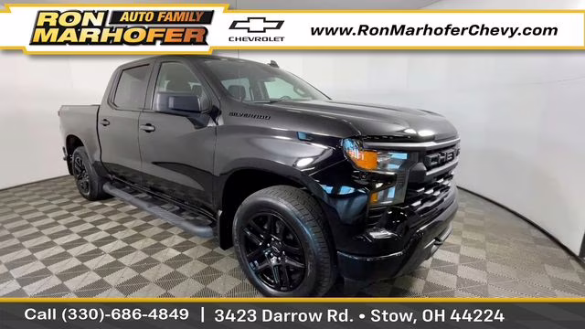 2023 Black Chevrolet Silverado 1500 Custom 4X4 Truck
