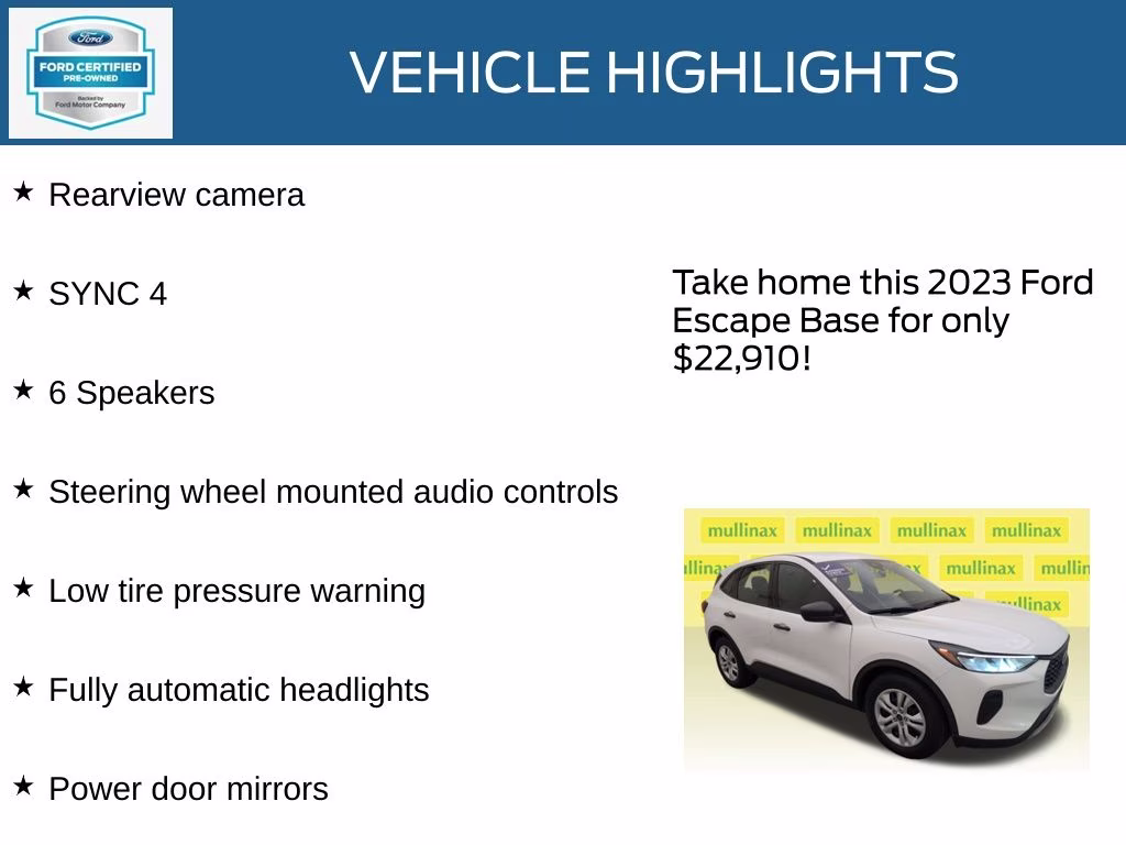 2023 Oxford White Ford Escape Base FWD SUV