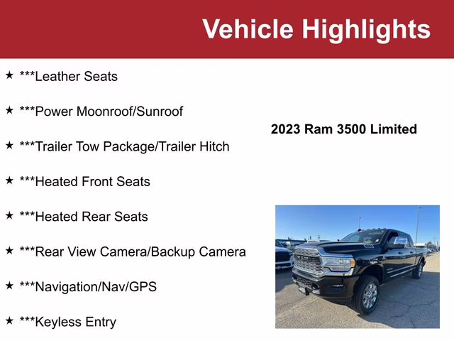 Used 2023 RAM Ram 3500 Pickup Limited with VIN 3C63R3PL8PG524272 for sale in Waite Park, Minnesota