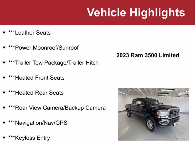 Used 2023 RAM Ram 3500 Pickup Limited with VIN 3C63R3PL8PG524272 for sale in Waite Park, Minnesota