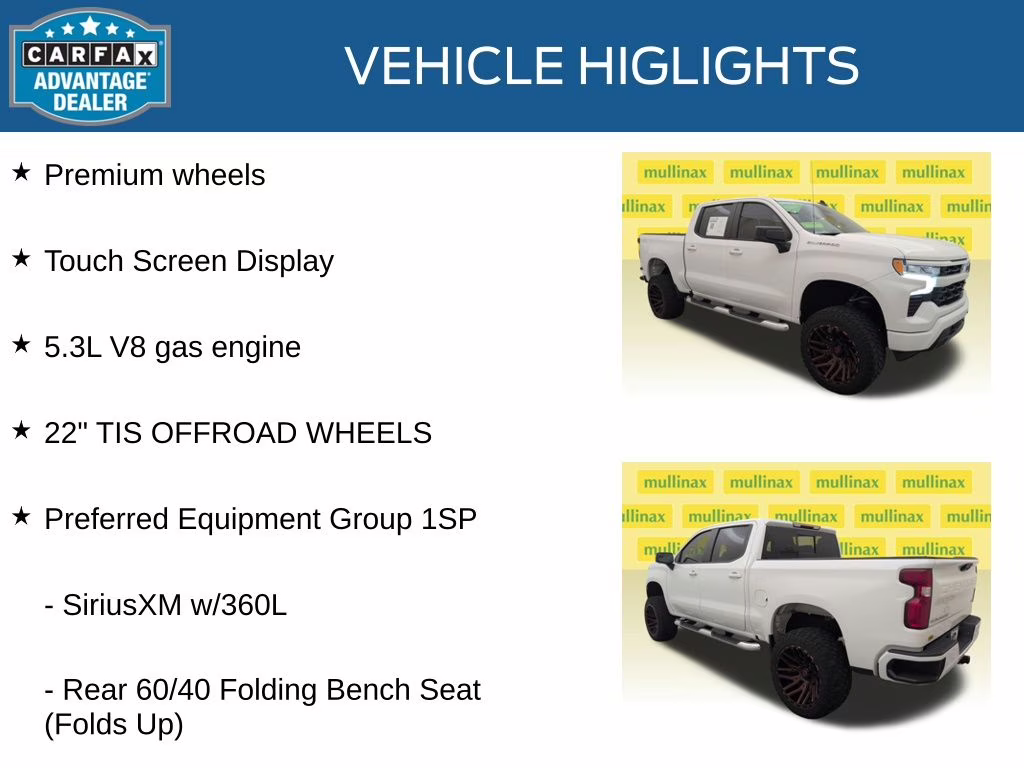 2023 Summit White Chevrolet Silverado 1500 RST 4X4 Truck