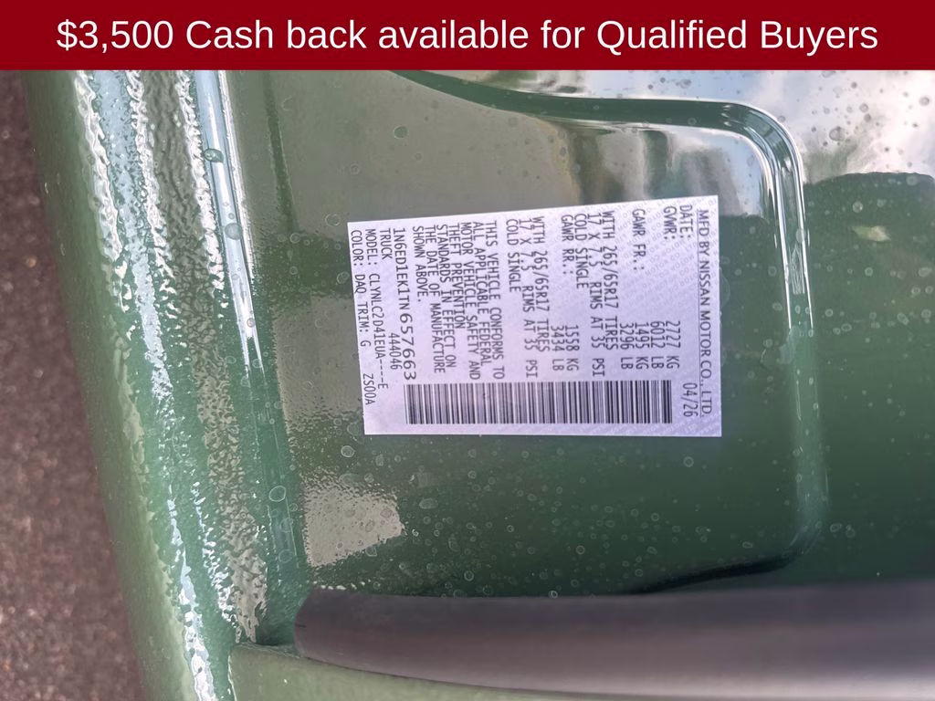 2026 Tactical Green Metallic Nissan Frontier SV 4X4 Truck