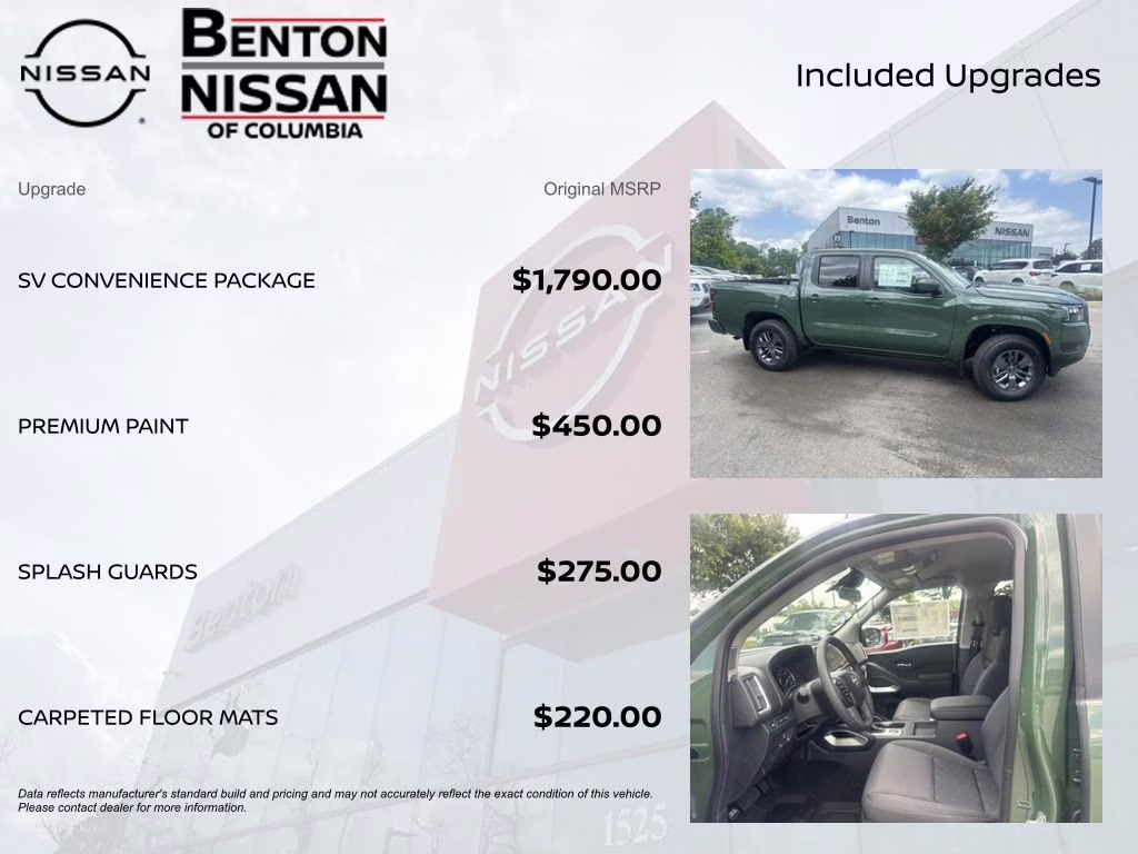 2026 Tactical Green Metallic Nissan Frontier SV 4X4 Truck