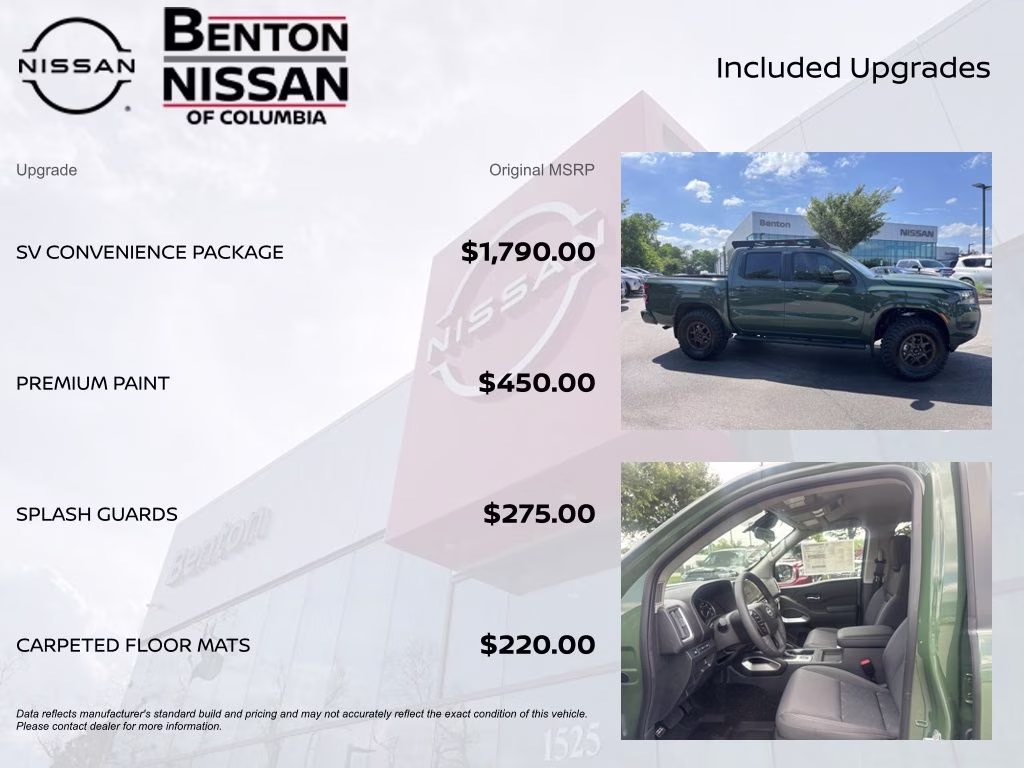 2026 Tactical Green Metallic Nissan Frontier SV 4X4 Truck