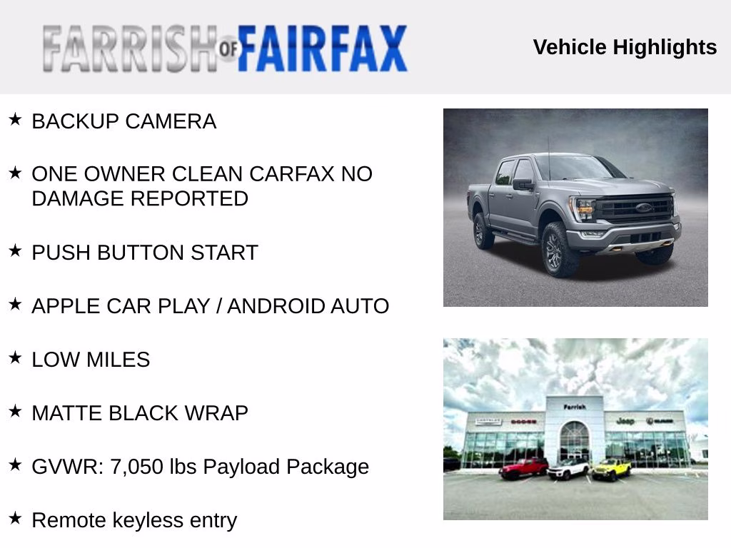2022 Matte BLACK Ford F-150 Tremor 4X4 Truck