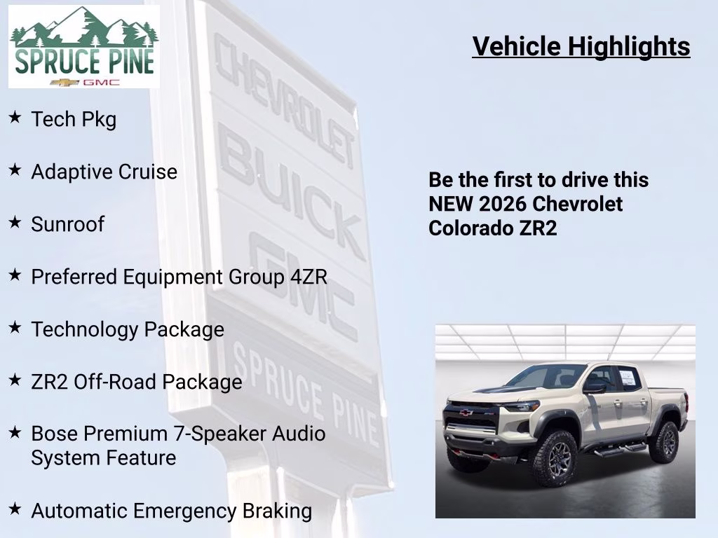 2026 White Sands Chevrolet Colorado ZR2 4X4 Truck