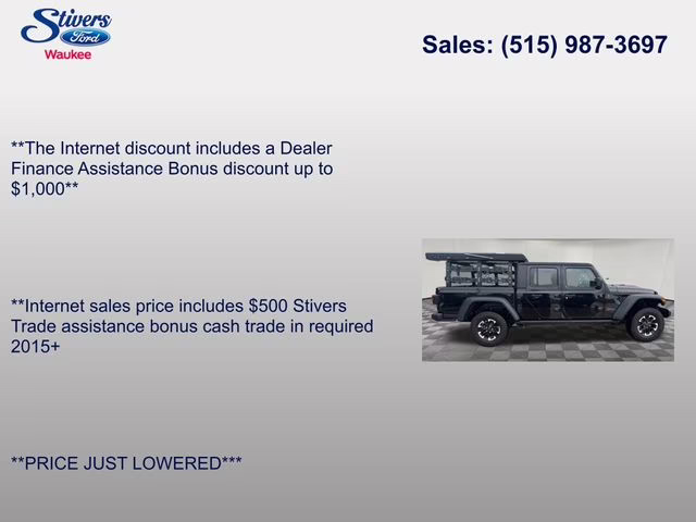 2024 Black Clearcoat Jeep Gladiator Rubicon 4X4 Truck