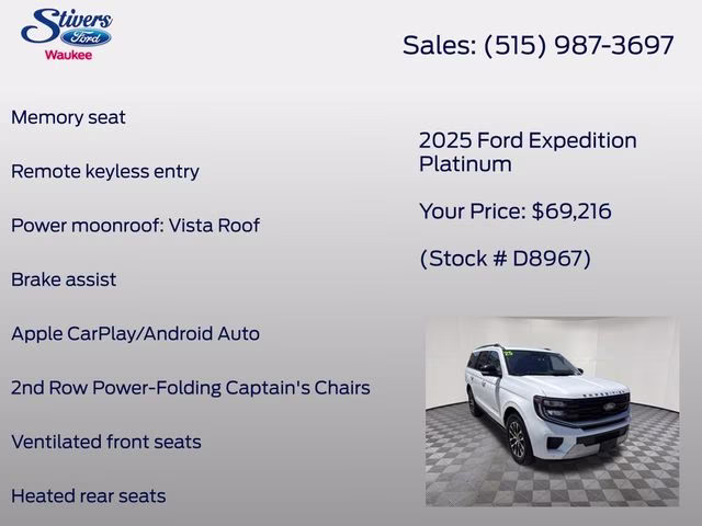 2025 Oxford White Ford Expedition Platinum 4X4 SUV