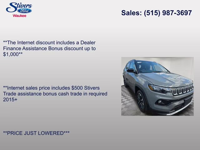 2022 Sting-Gray Clearcoat Jeep Compass Limited 4X4 SUV