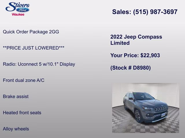 2022 Sting-Gray Clearcoat Jeep Compass Limited 4X4 SUV