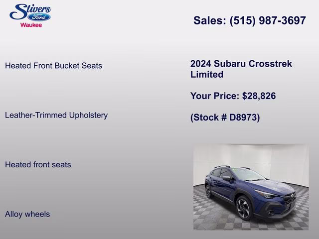 2024 Sapphire Blue Pearl Subaru Crosstrek Limited AWD SUV