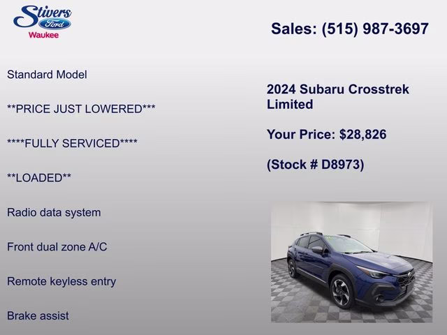 2024 Sapphire Blue Pearl Subaru Crosstrek Limited AWD SUV