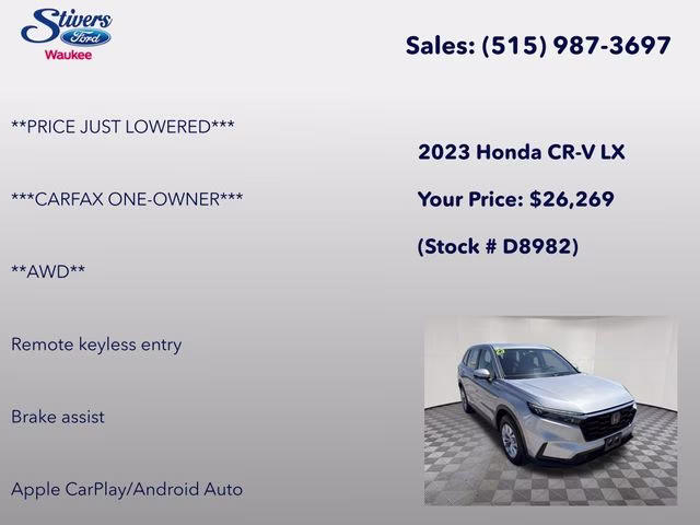 2023 Silver Honda CR-V LX AWD SUV