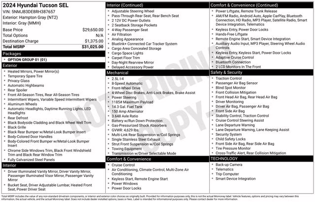 2024 Hampton Gray Hyundai Tucson SEL FWD SUV