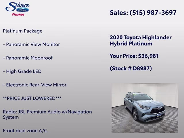 2020 Moon Dust Toyota Highlander Hybrid Platinum AWD SUV