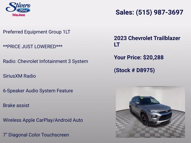 2023 Sterling Gray Metallic Chevrolet Trailblazer LT FWD SUV