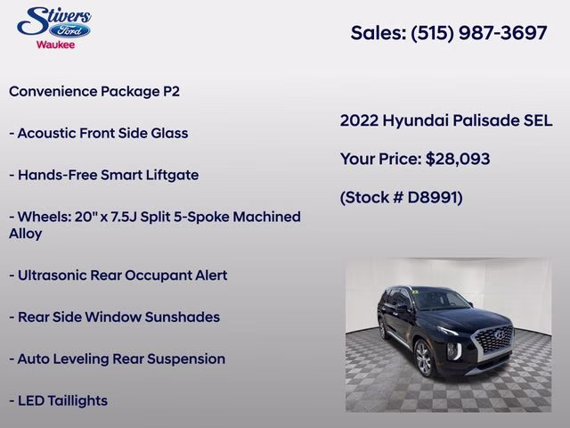 2022 Abyss Black Pearl Hyundai Palisade SEL AWD SUV