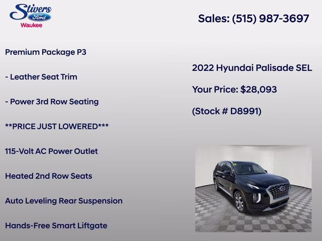 2022 Abyss Black Pearl Hyundai Palisade SEL AWD SUV